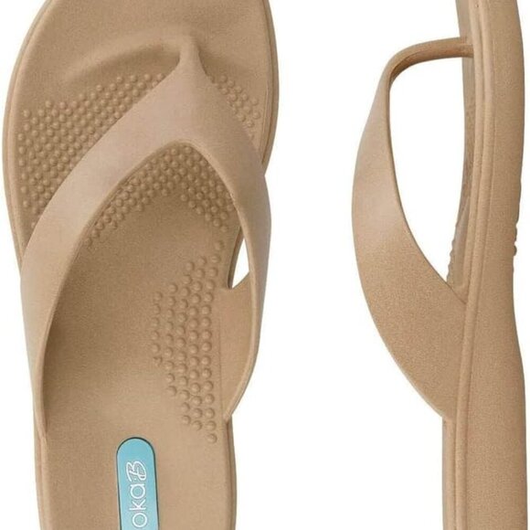 Shoes - Faux Fur Flip Flops 7-8 Rubber Soles Waterproof Slip On Sustainable Comfort